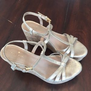 Kate Spade Tropez Gold Metallic Wedge